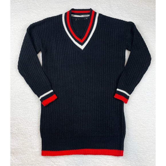 Striped Chunky Knit Sweater Mini Dress - Picture 8 of 16